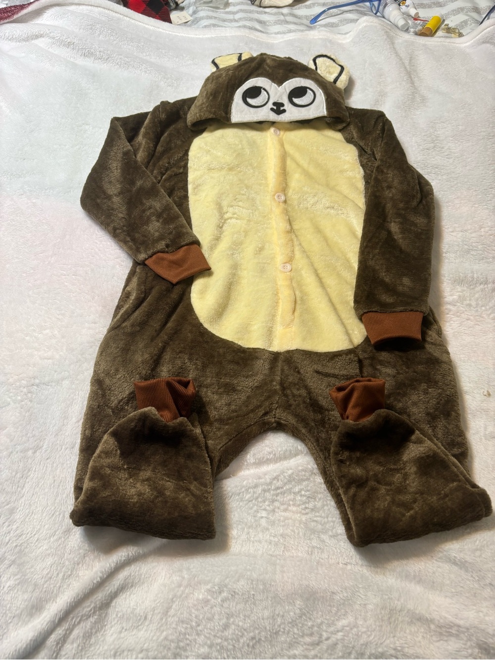 Kids Brown and Cream Bear One-Piece Hoodie Pajamas
EU Size 110 US Size 4-5